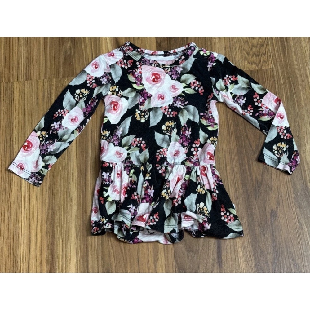 Posh Peanut Baby Girls 3-6 Months Twirly Bodysuit Floral Dress Roses
